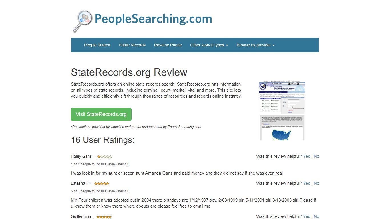 StateRecords.org Reviews | Compare People Search Sources